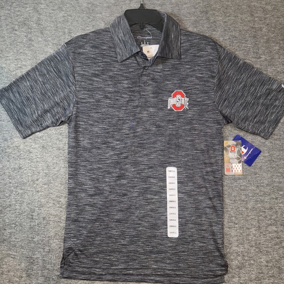 Champion Other - Champion Ohio State Buckeyes Polo Mens Space Dye Heathered Grey Small NEW